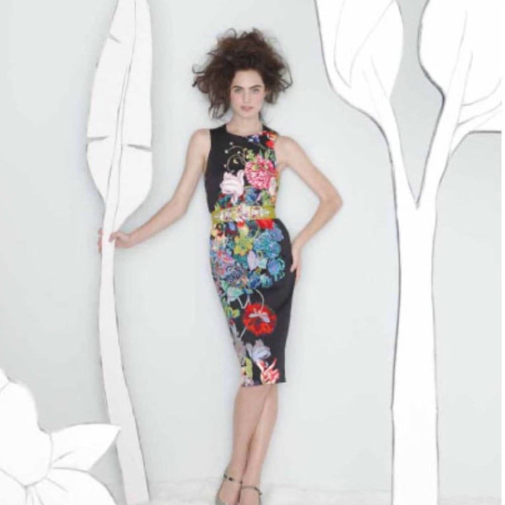 Anthropologie Multicolor Floral Midi Dress - Picture 2 of 7